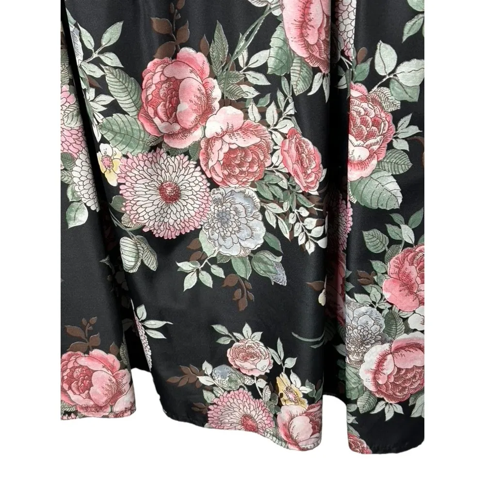 Vintage 70's Personal Division of Leslie Fay Rose Print Tired Maxi Skirt Size 18 - Image 4