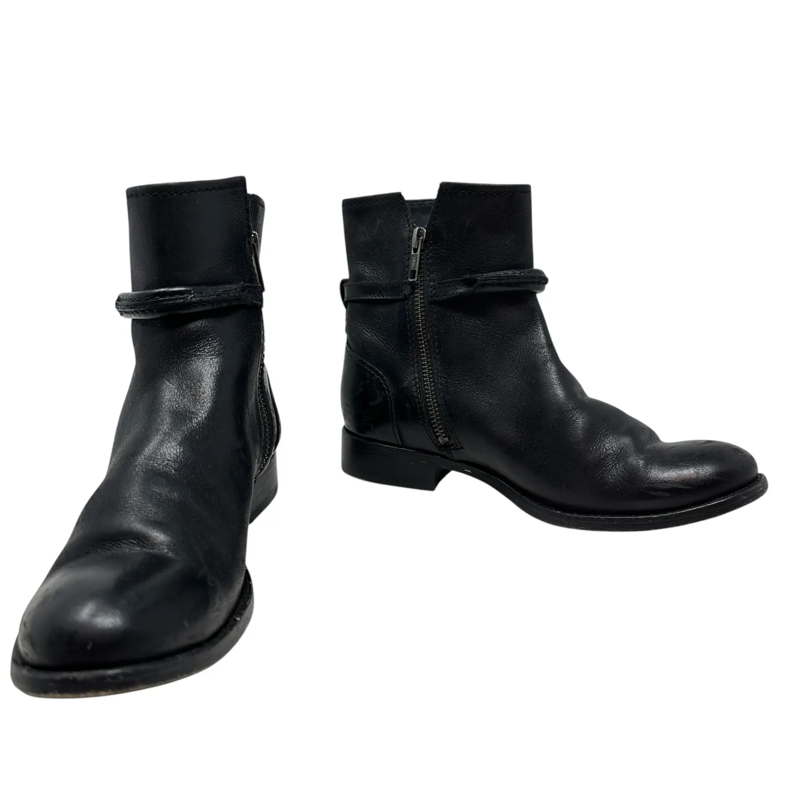 Frye Melissa Seam Short Boots Leather Black‎ Size US 6 - Image 7