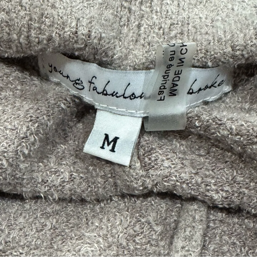 Young Fabulous & Broke Tan Fuzzy Joggers Women’s Medium - Image 3