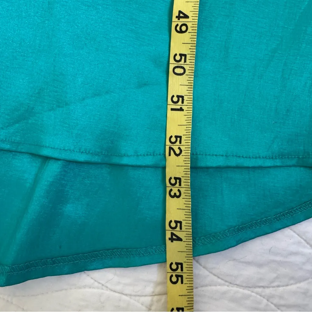 Daisy Turquoise Gown Maxi Dress Size S Lace Bodice Mermaidcore Ethereal Stretch Green - Image 9