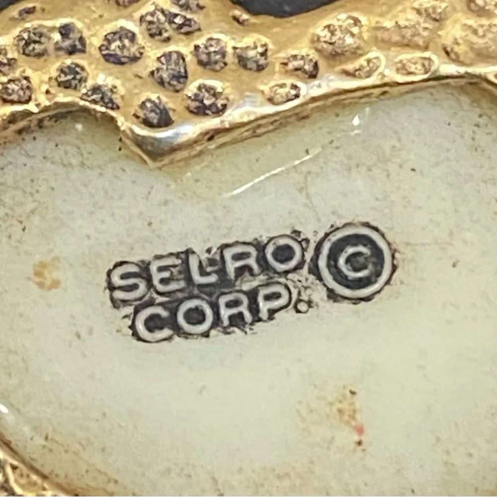 Vintage 60’s SELRO Signed Noh Okina White Devil Mask Whimsical Dangle Earrings - Image 8