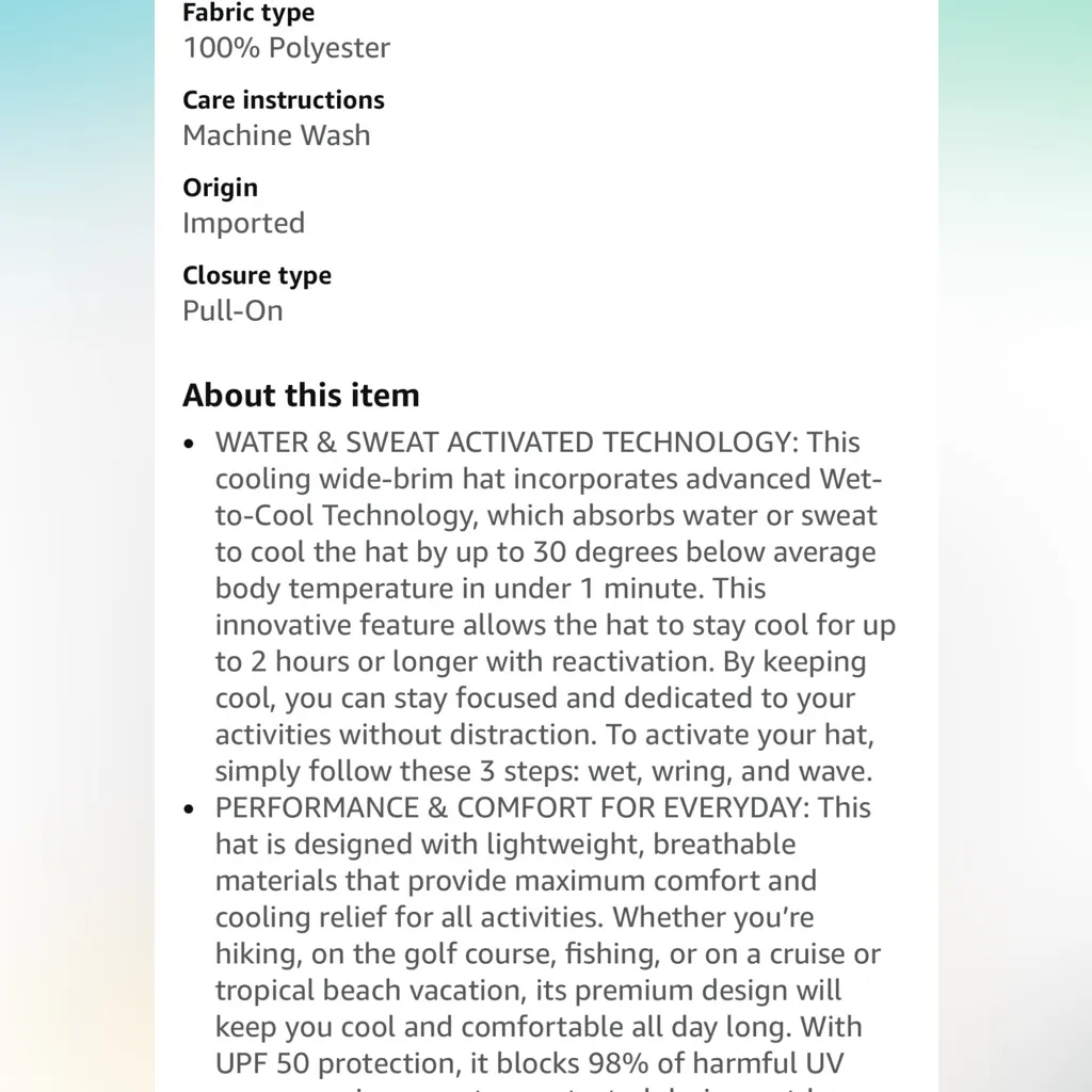 NEW Mission 2 hour Cooling Bucket Hat UPF 50 Unisex Sea Palm Foldable Wide Brim - Image 12