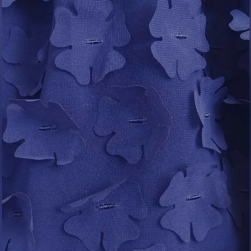 Navy Blue Strapless Flower Appliqué Full Skirt Party Dress by London Dress Co. Size 2 - Image 3