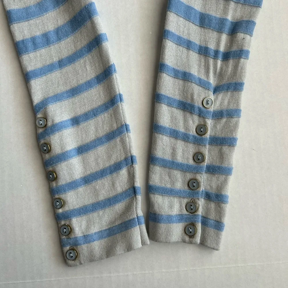 J. McLaughlin Women's Blue Striped Button Long Sleeve Lightweight Sweater XS - Image 11