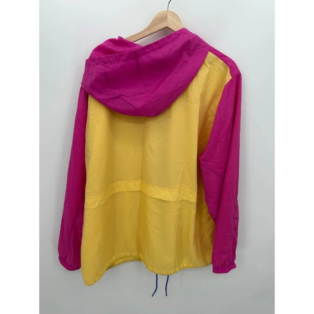 Nike Womens Full Zip Retro Windbreak Size 2X Neon Woven Jacket Gym Running - Image 2