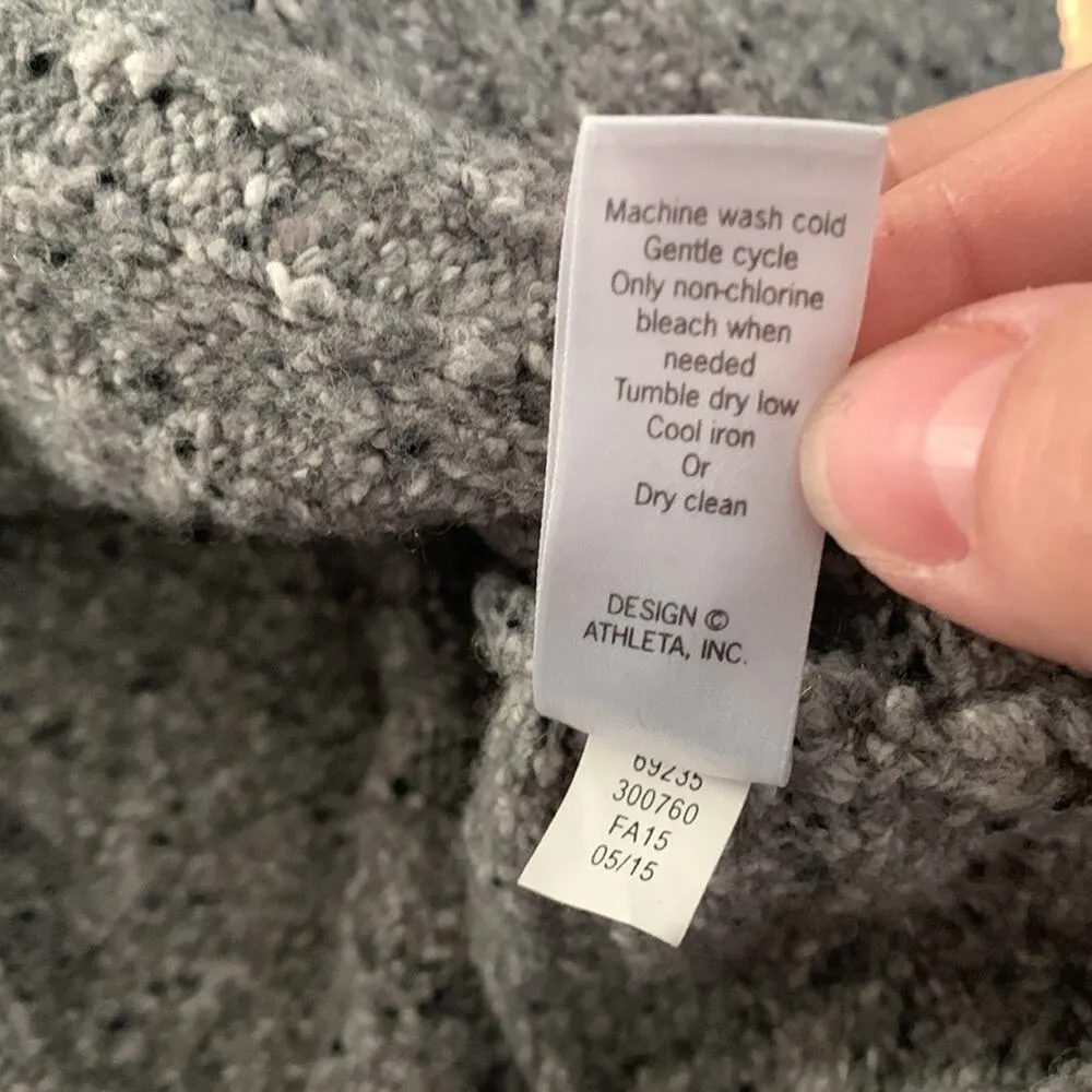 Athleta large XL donnegal wool blend sweater poncho butterfly gray shawl warm - Image 8