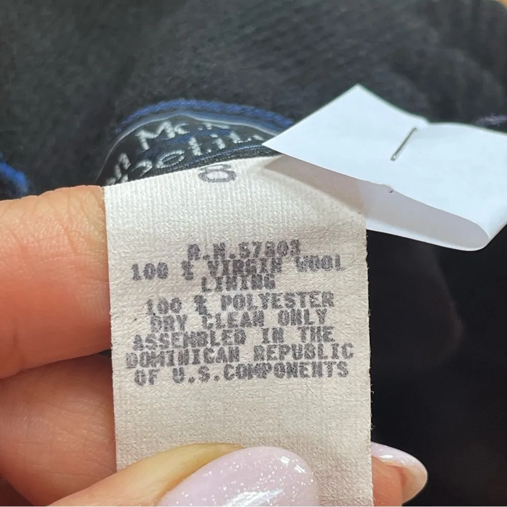 Norton McNaughton Vintage 100% virgin wool black knee length skirt Sz 8 Petite - Image 11