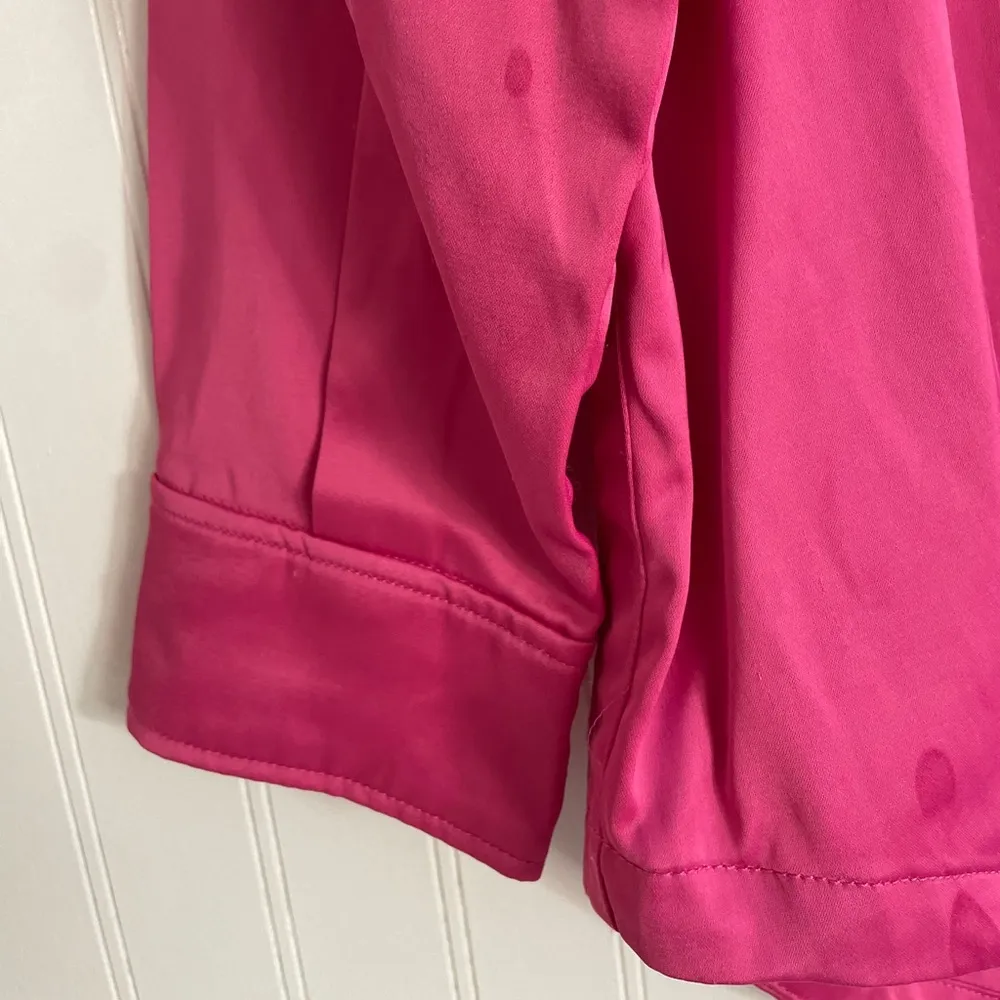 ZARA Oversized Satin Effect Overshirt in Bubble Gum Pink Size M Barbiecore FLAWS - Image 10