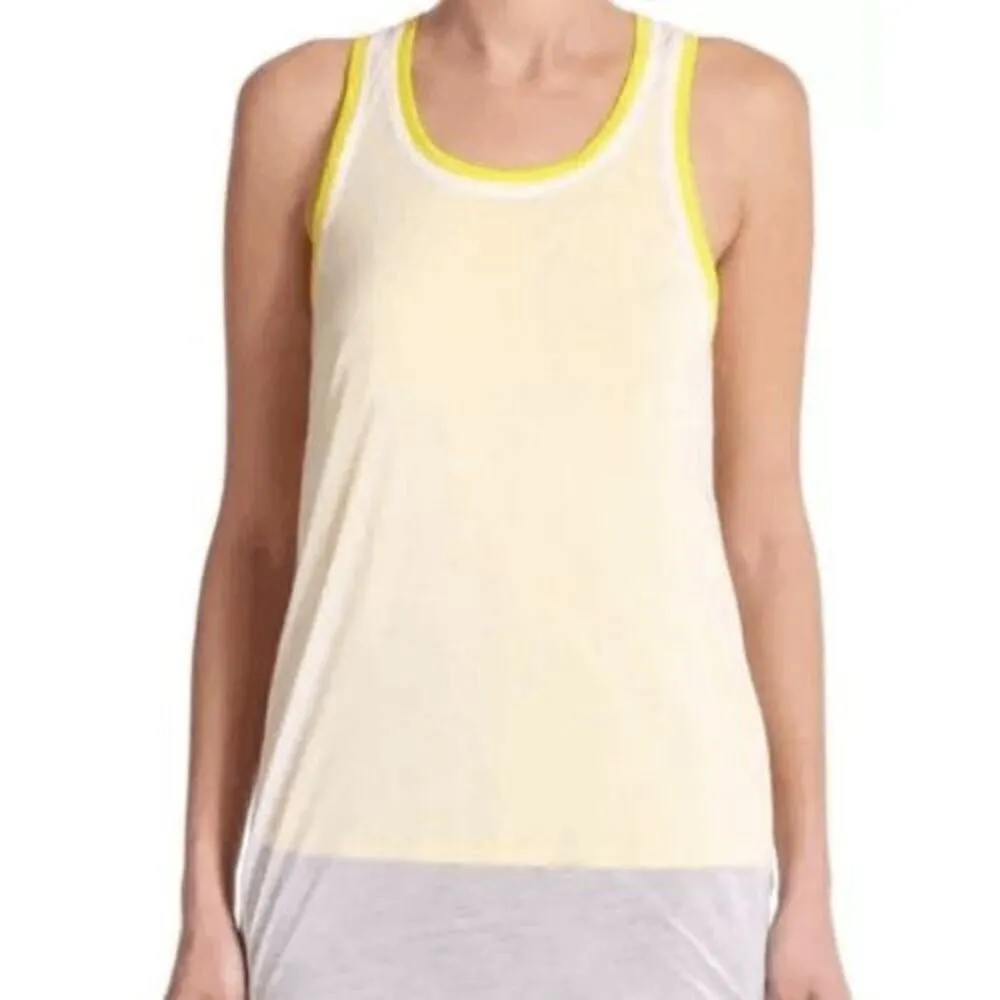 Helmut Lang Yellow White Devotee Tank Top Blouse Size Medium - Image 8