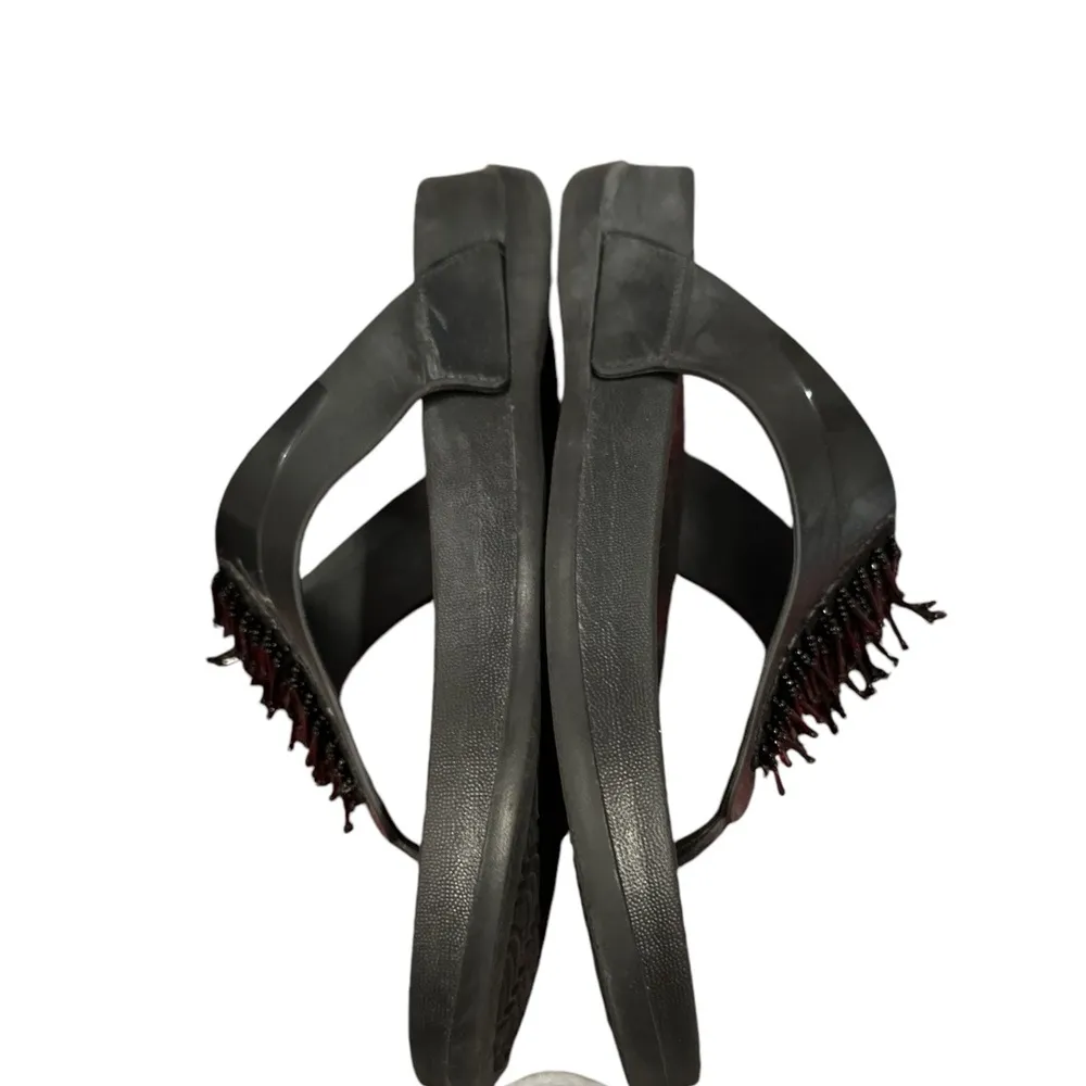 💙SALE 3/$25 REDVOLUTION Black Beaded Tor Post Sandals 39 - Image 4