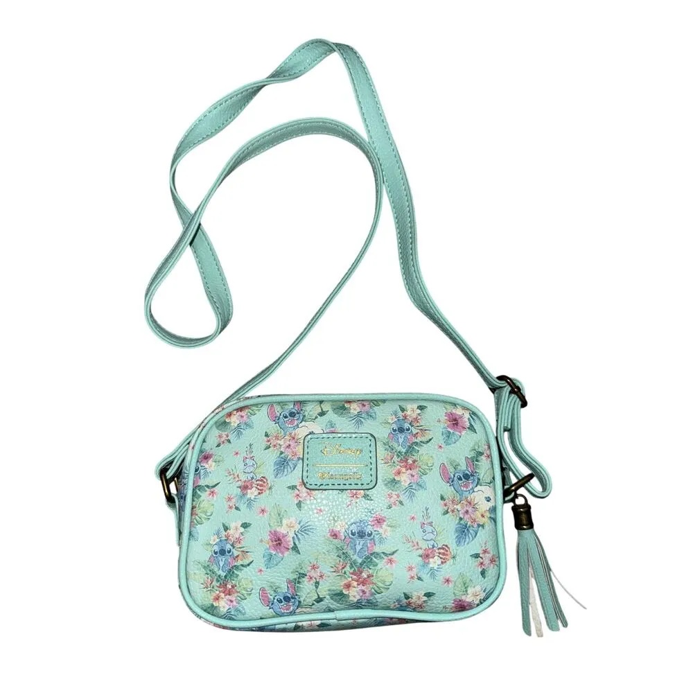 Loungefly Disney Lilo & Stitch Mint Floral Camera Bag NWOT tropical crossbody - Image 3