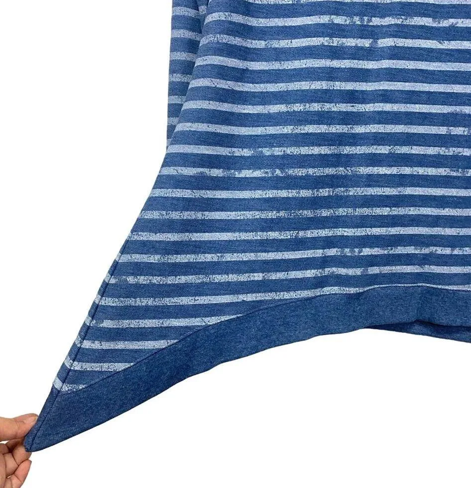 Silverwear Women's Blue Striped Long Sleeve Sweater Size M Tunic Scoop Neck Size M - Image 4