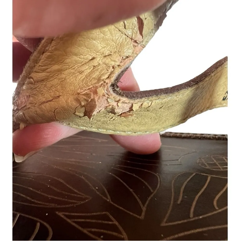 JBU Women's Pele Leather Thong‎ Sandals Cognac Size 9 - Image 14