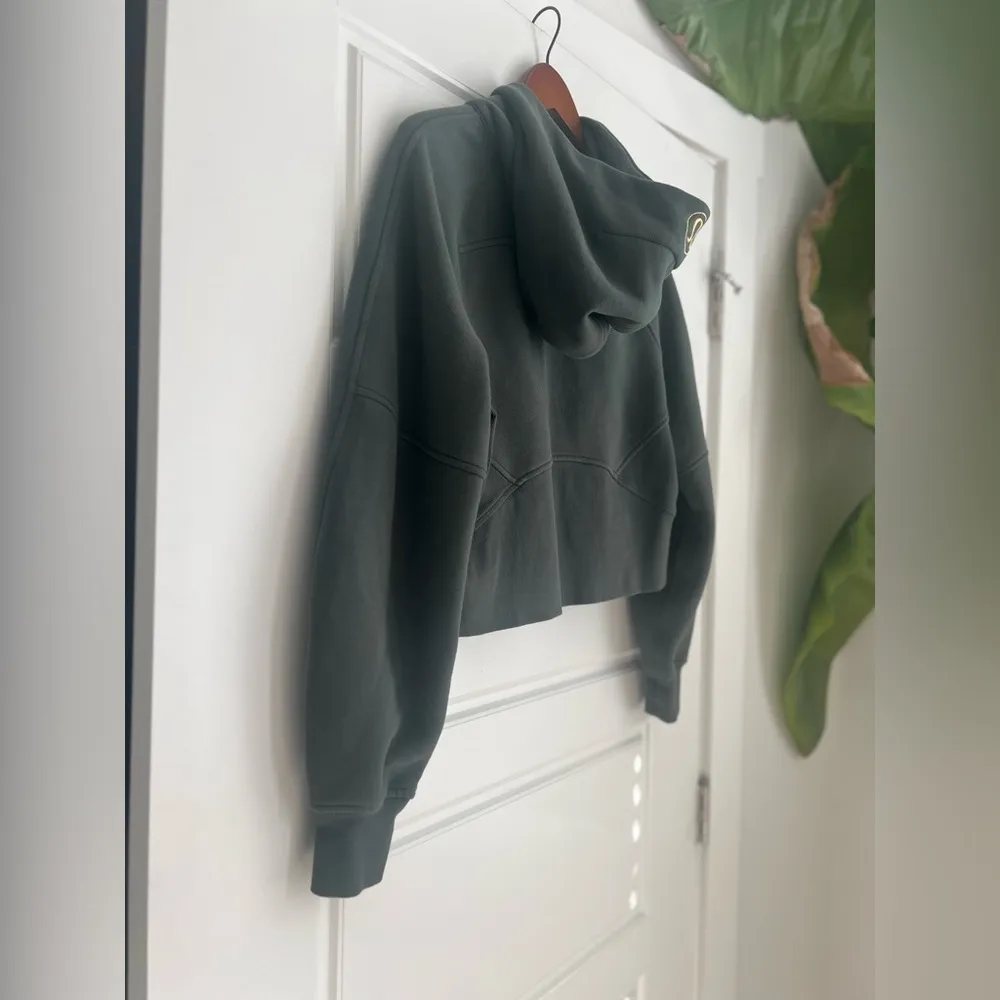 LULULEMON - Scuba Oversized Half Zip Hoodie Gold Zip Green XS/S - Image 4