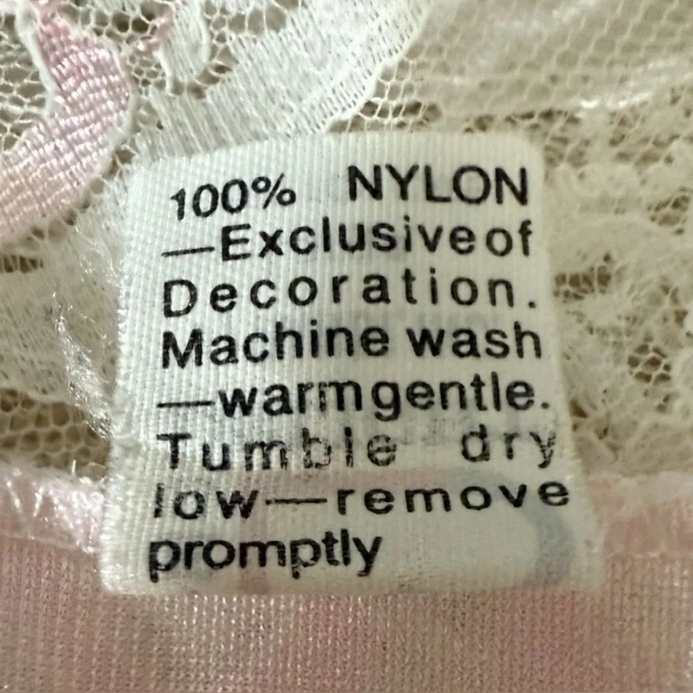 Love’s Delight By Randi Lingerie Bodysuit Pink White Lace Size Large vintage - Image 5