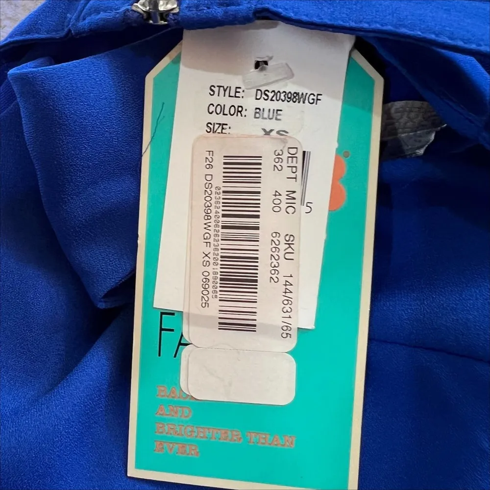 NWT GB Gianni Bini Blue Sleeveless Mini Dress With Strappy Back Size XS - Image 7