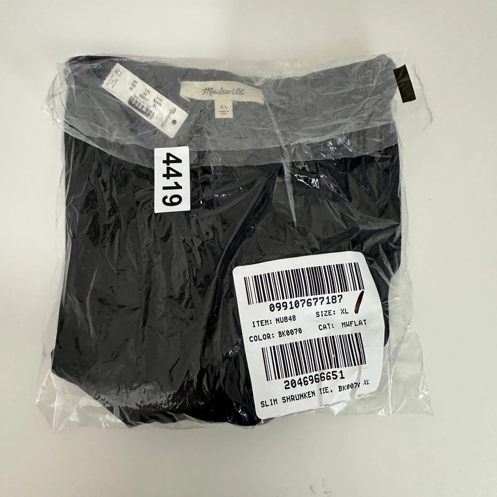 Madewell Essential Slim Tee Shirt Lightweight Cotton Jet Black Basics XL NWT - Image 8