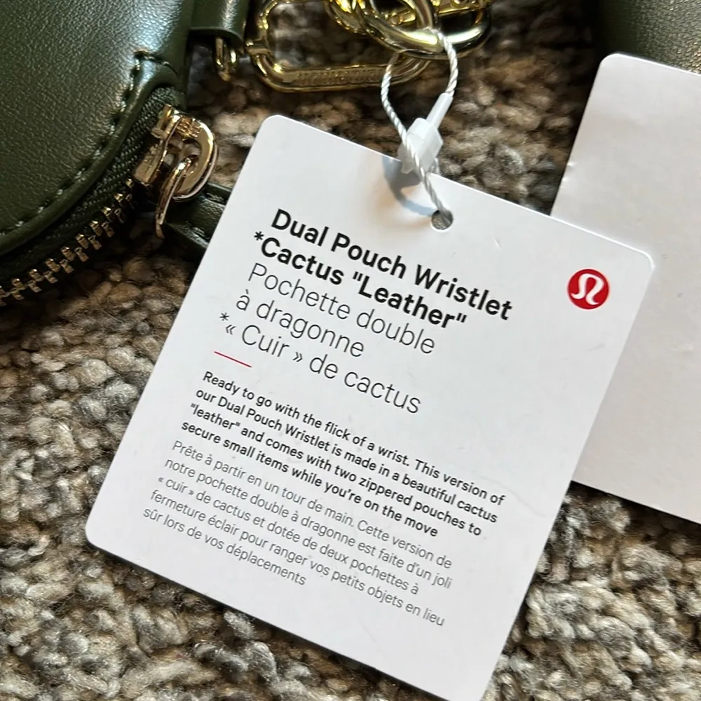 Lululemon Dual Pouch Wristlet “Cactus” Leather NWT - Image 2