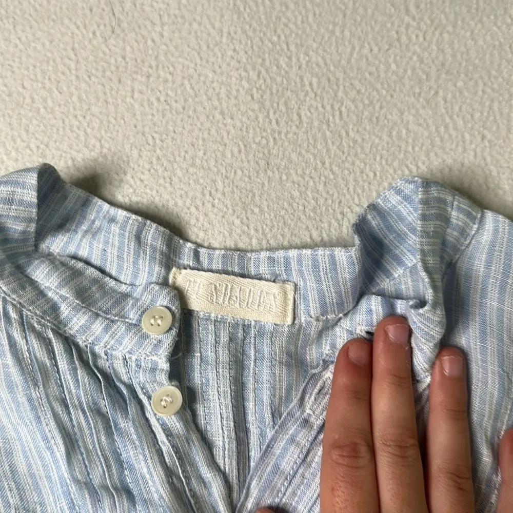 CP Shades Blue White Straiped Tunic Button Down - Image 5