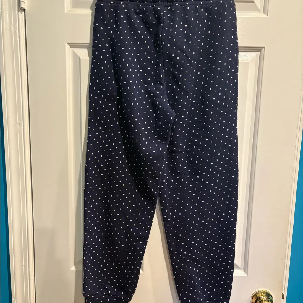 Ann Taylor polka dot jogger pants navy blue sz XS new with tags - Image 2