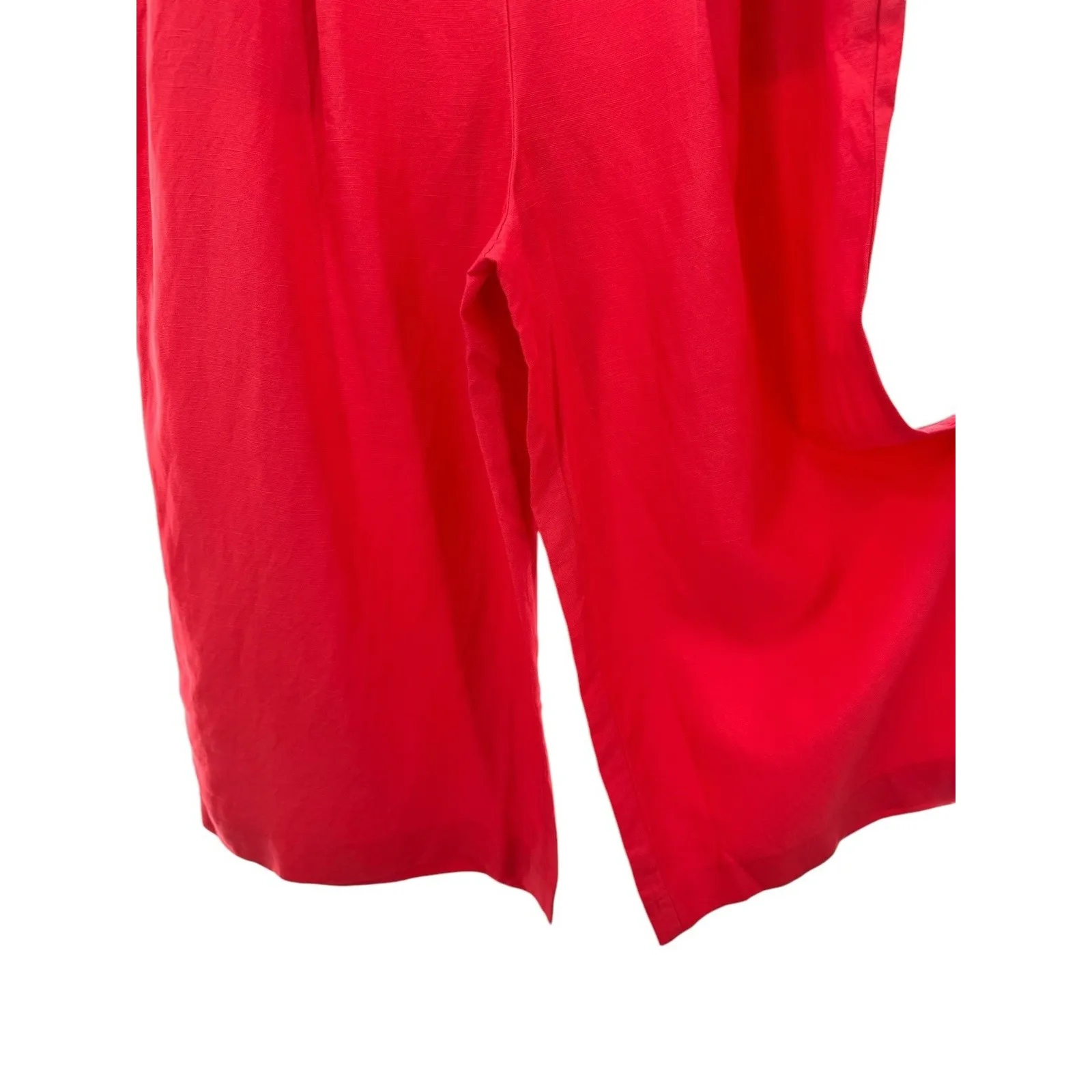 Joules Alexi Culottes Linen Blend Poppy Red Size 10 Cropped Wide Leg‎ Trousers - Image 2