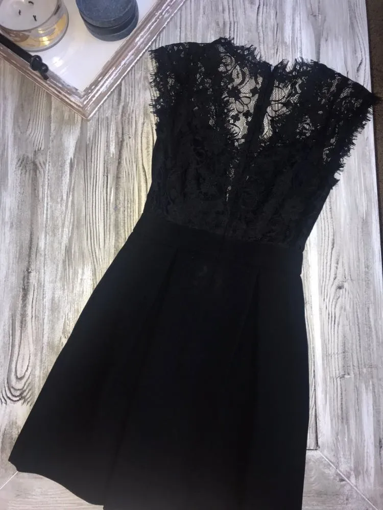 BCBGeneration Black Formal Dress With Lace Details - Image 3