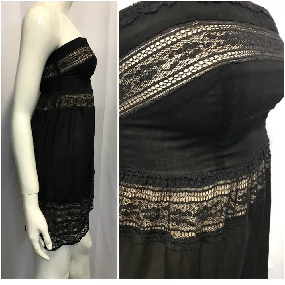 Black XS Dress Lace Nude Pins and Needles - Image 2