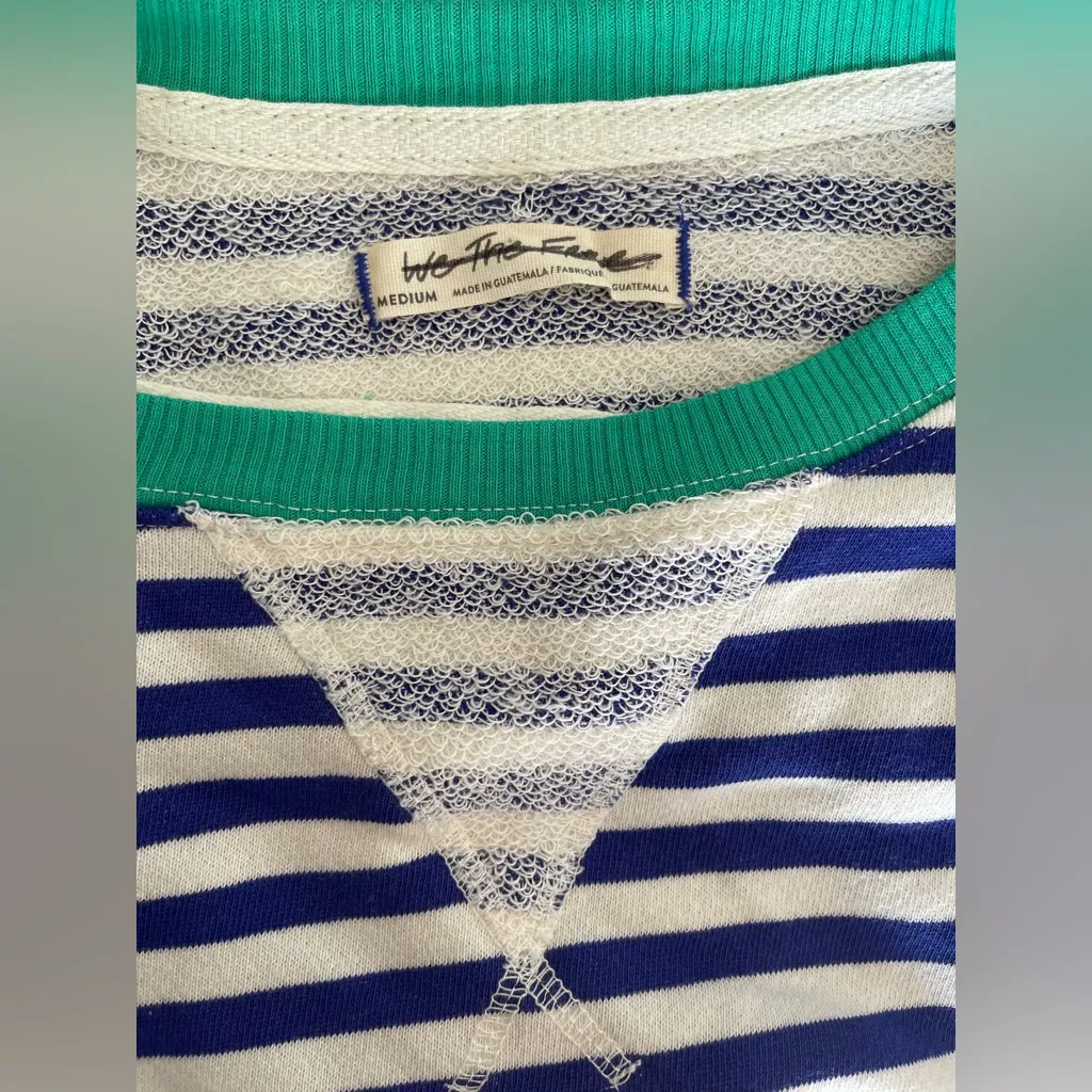 FREE PEOPLE We The Free Classic Striped Oversized Crewneck / Sand Dollar Combo - Image 7