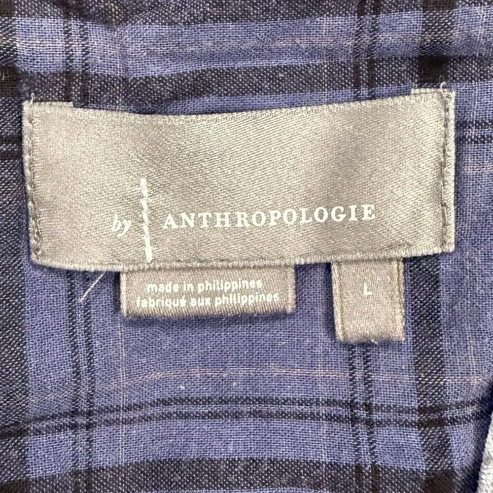 By Anthropologie Long Sleeve Velvet Melody Tunic Dress Blue Women's Size Large - Image 5