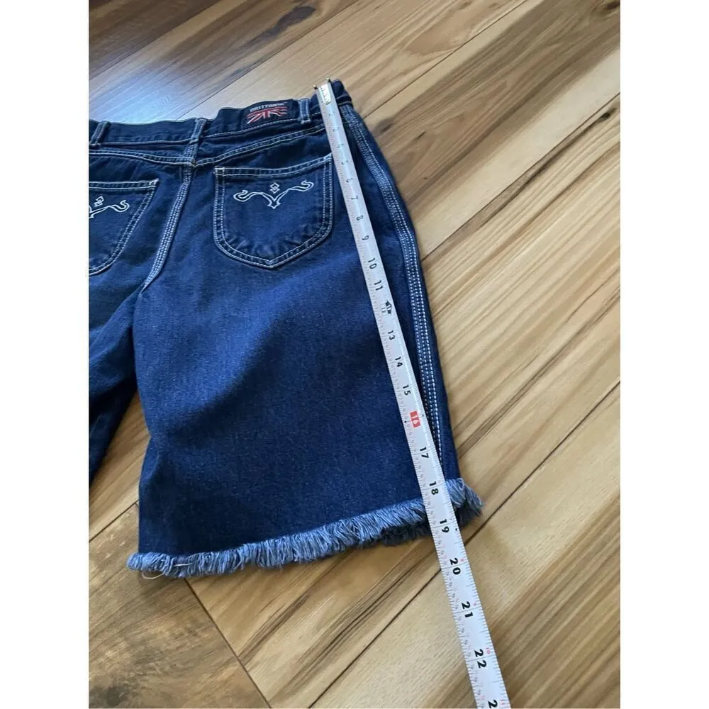 Brittania Vintage 1970s High Waist Women’s Blue Shorts - Image 4