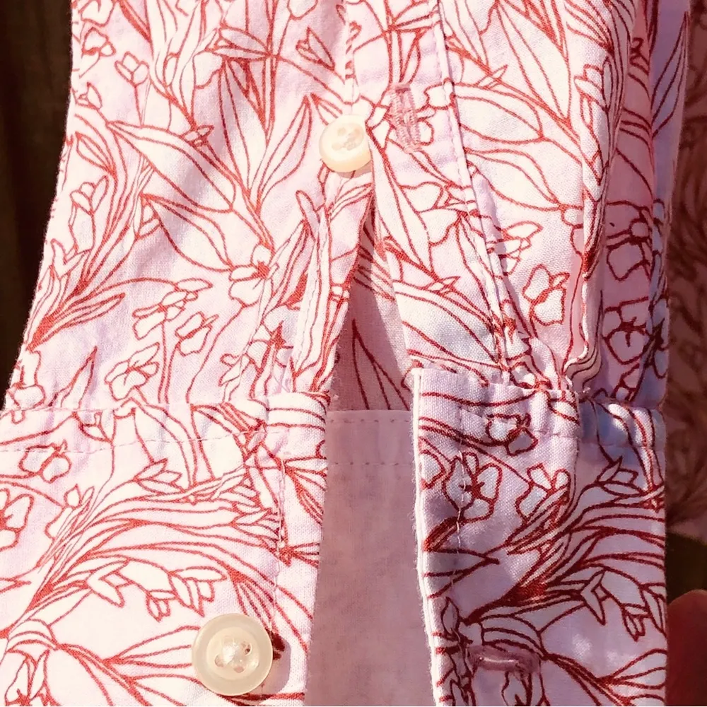 J. Crew Floral Cotton Long Sleeve BlouseTop Pull Over S - Image 3