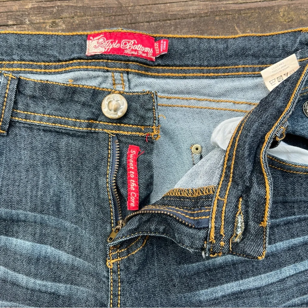 Apple Bottom Jeans Women’s Distressed Studded Embroidered Grunge Y2K|Size:11/12 - Image 13