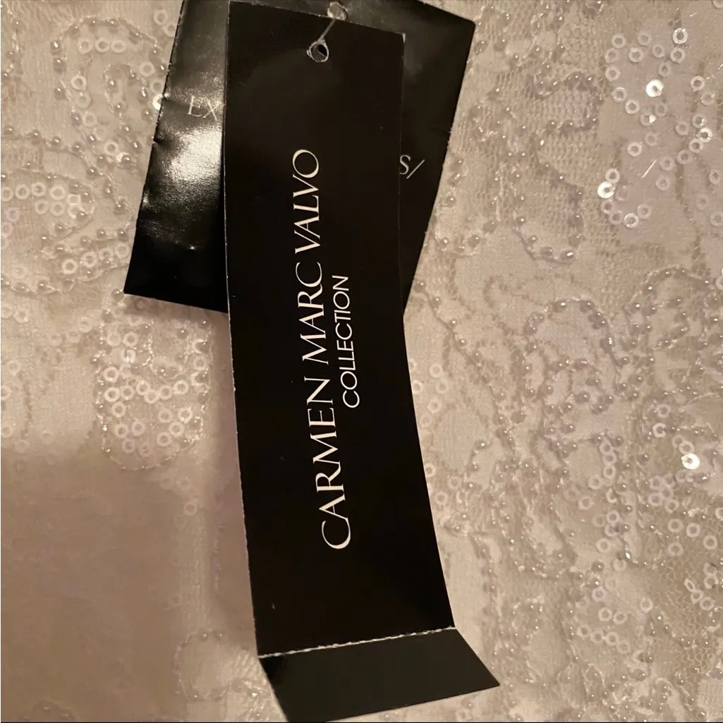 Carmen Marc Valvo Ivory Lace Sleeveless XL mini dress - Image 3