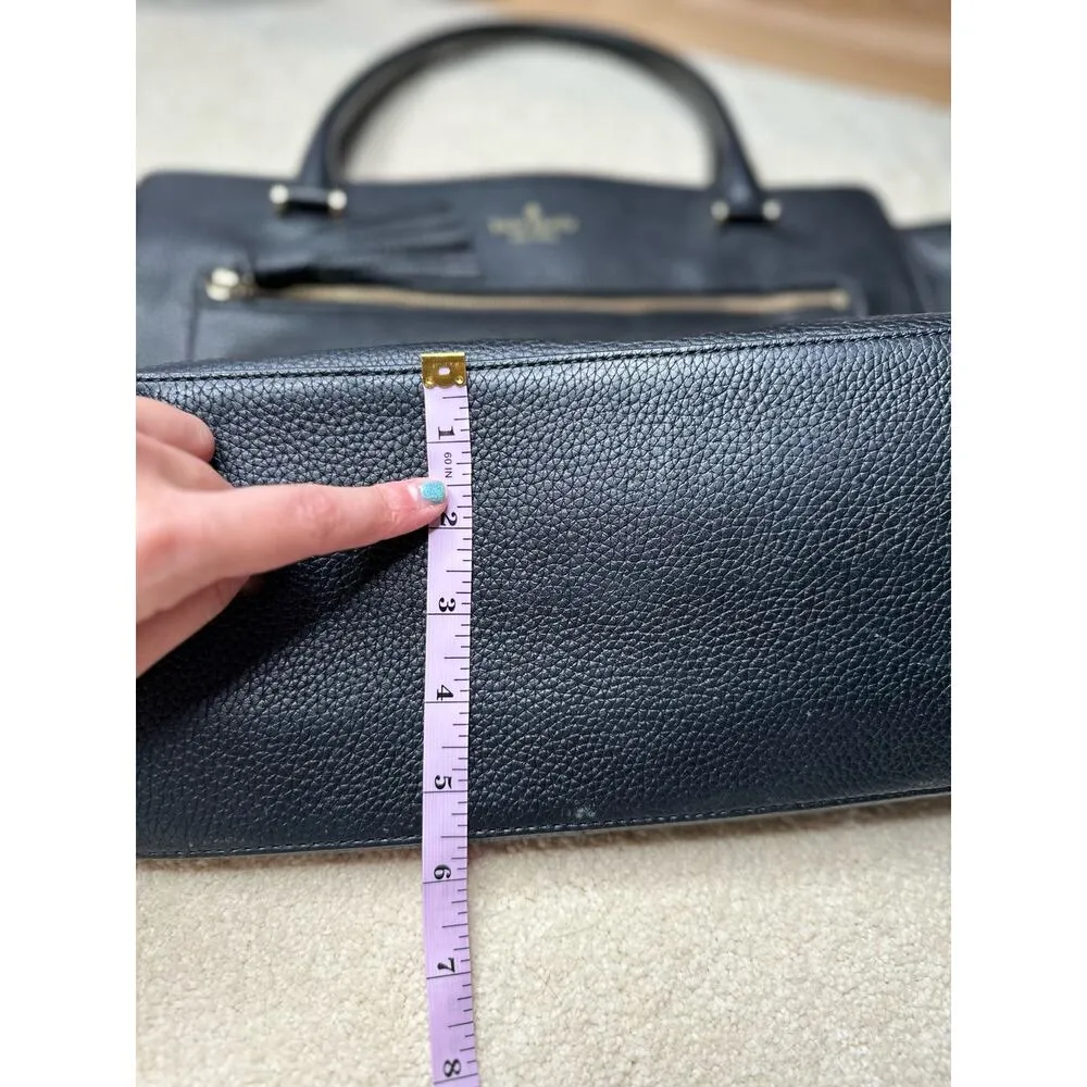 Kate Spade: Black Leather Large Tote - Image 14