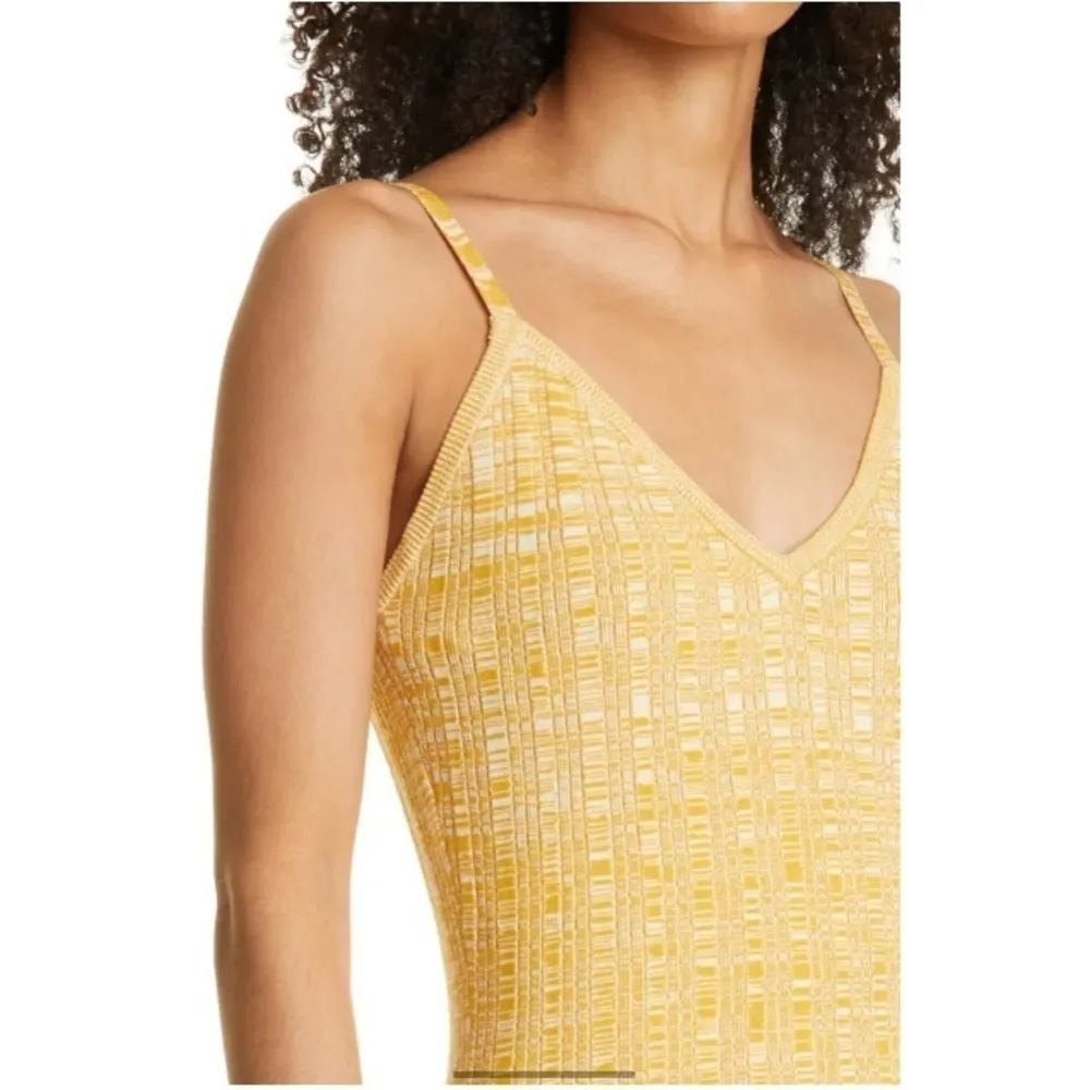 NWT! Ronny Kobo Simone Snowy Marble Knit Maxi Dress Canary Yellow - Image 5