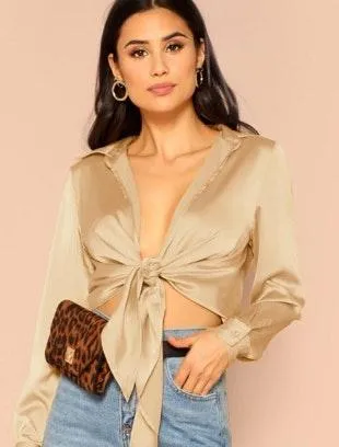 SheIn Front Tie Shirt - Image 2