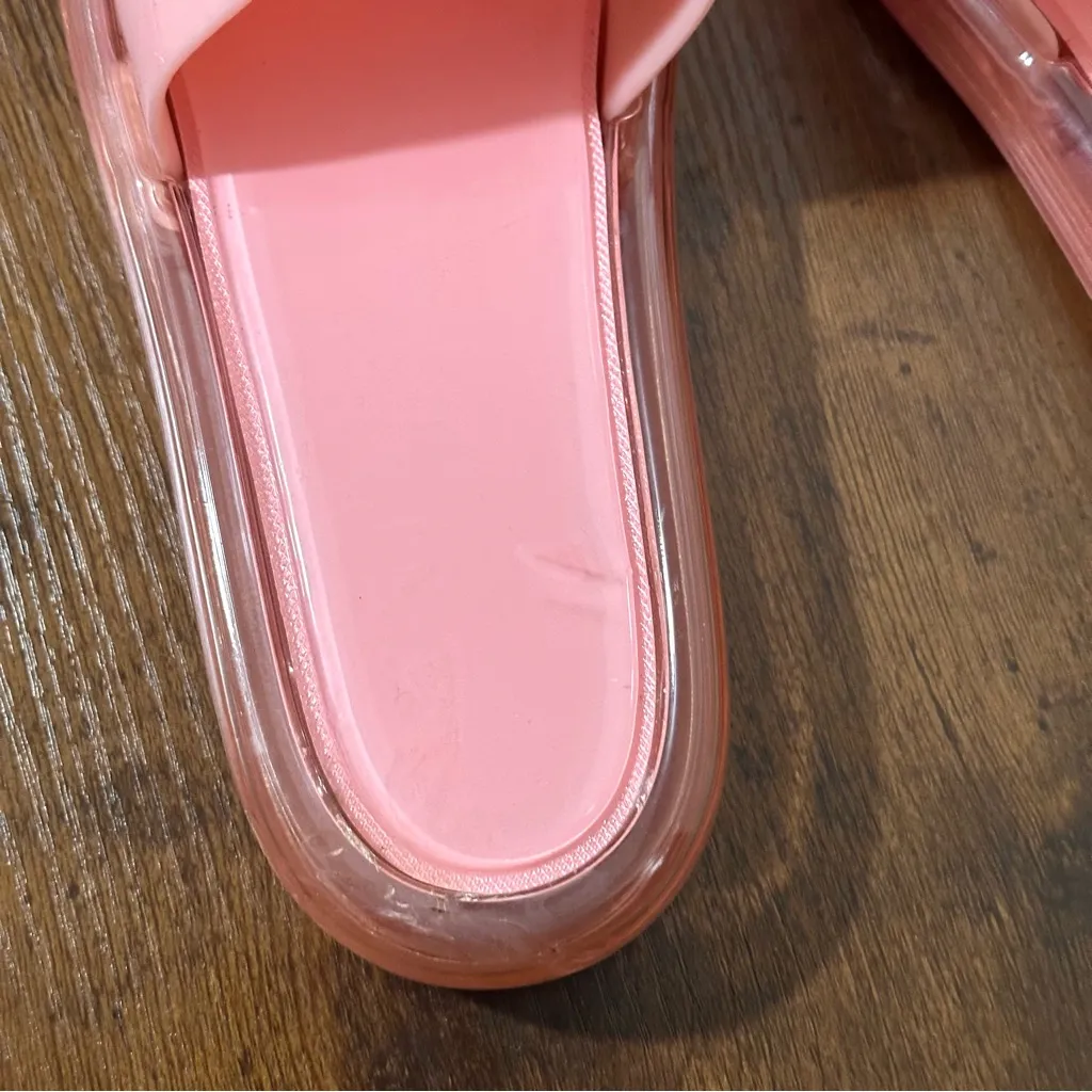 Tory Burch Pink Salt Bubble Jelly Slides Size 9 - Image 3