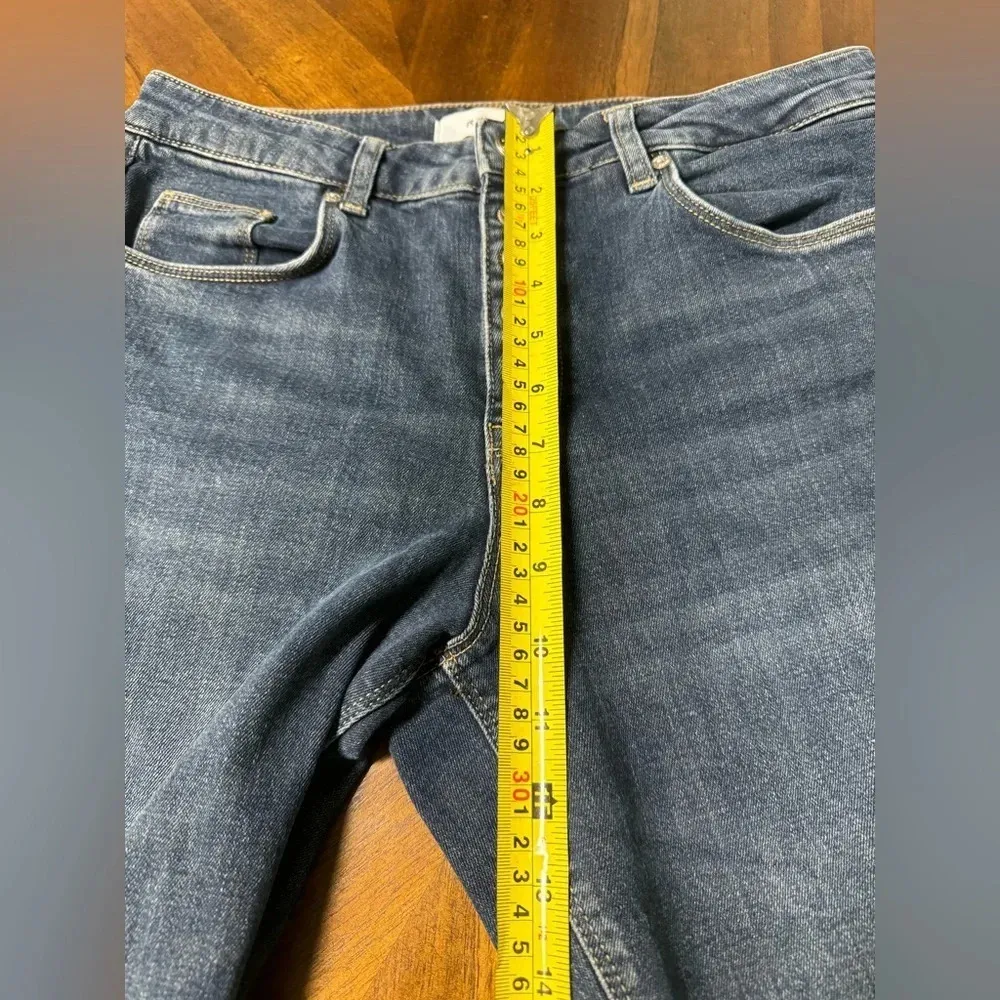 REISS Bailey Mid Rise Button Fly Cropped Jeans Straight Leg Luxe Size 27 - Image 5