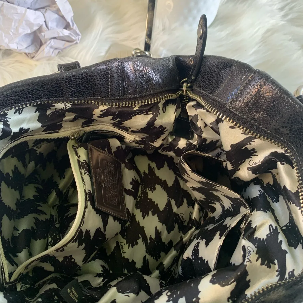 *RARE* Coach LMT EDITION Madison Audrey, Metallic Black Satchel/Shoulder Bag - Image 10