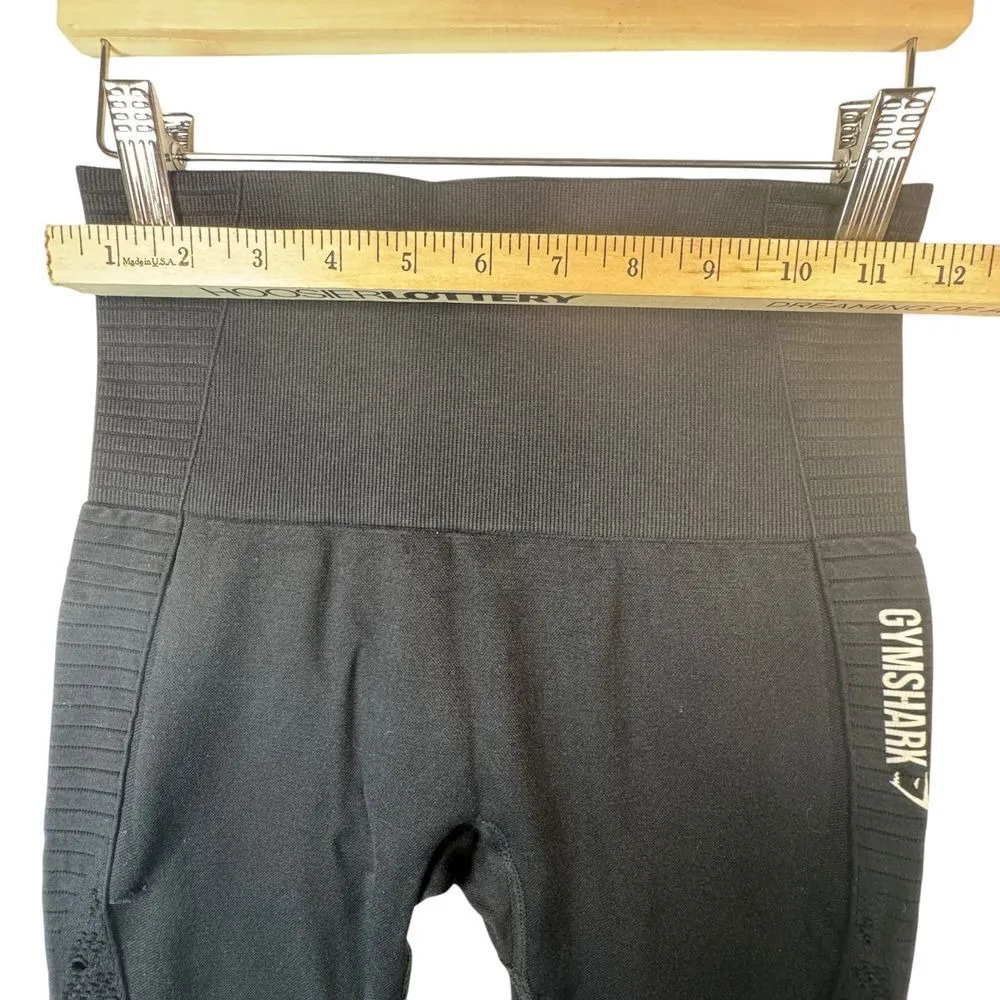 Gymshark Vital Seamless Leggings High Waisted Black Athletic Gym‎ XS/S READ - Image 3