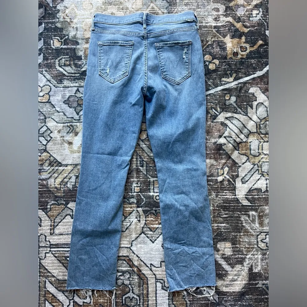 Mother Denim The Mid Rise Dazzler Ankle Fray Weekend Kitten Jeans Distressed Blue Size 29 - Image 8