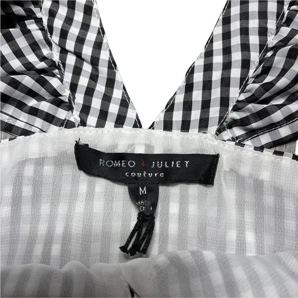 Romeo & Juliet Couture Black and White Gingham Print Mini Dress M - Image 4