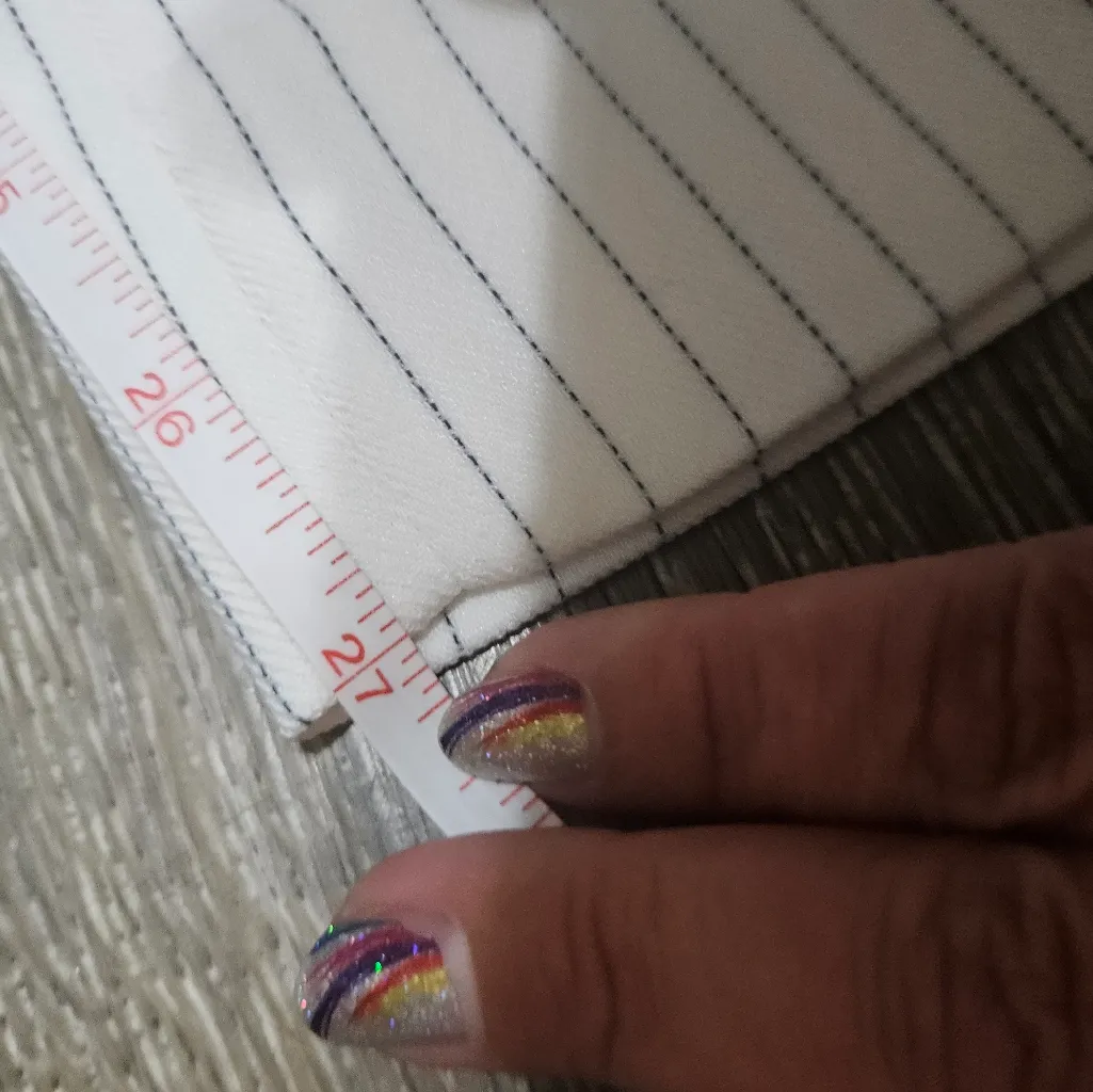 Abercrombie & Fitch White Striped Pants - Image 8