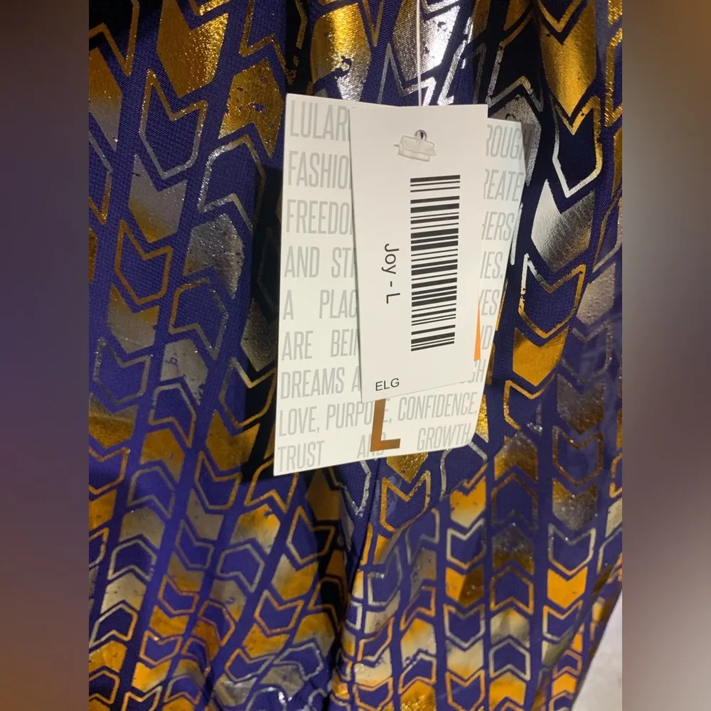 Lularoe Joy Blue Silver Gold Foil Vest - Image 6