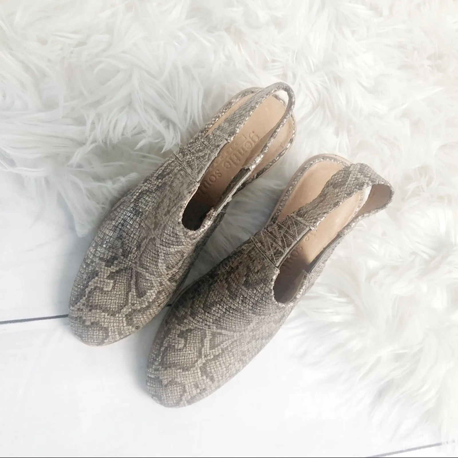 🆕 Gentle Souls Women's Harlie Slingback Snake Skin Ankle Bootie Size 6.5 - Image 4