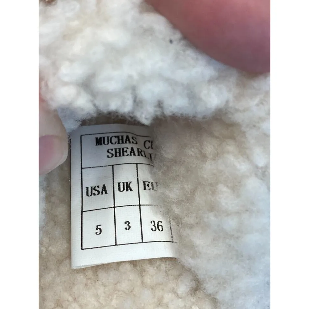 Australia Luxe Muchas Whisky Slide Slippers Women's 5 Brown White Sheepskin S13 - Image 4