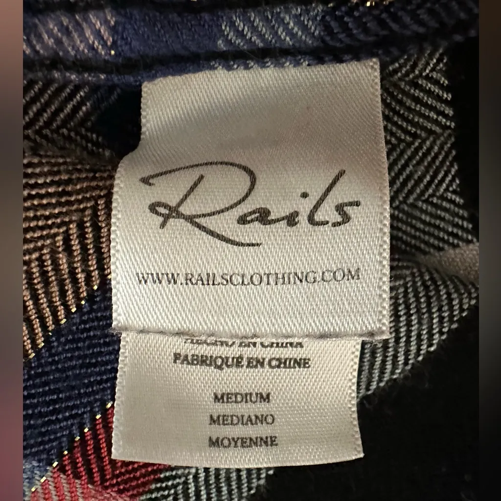 Rails Hunter Black Melon Aqua luxurious flannel design with metallic threads - Image 10