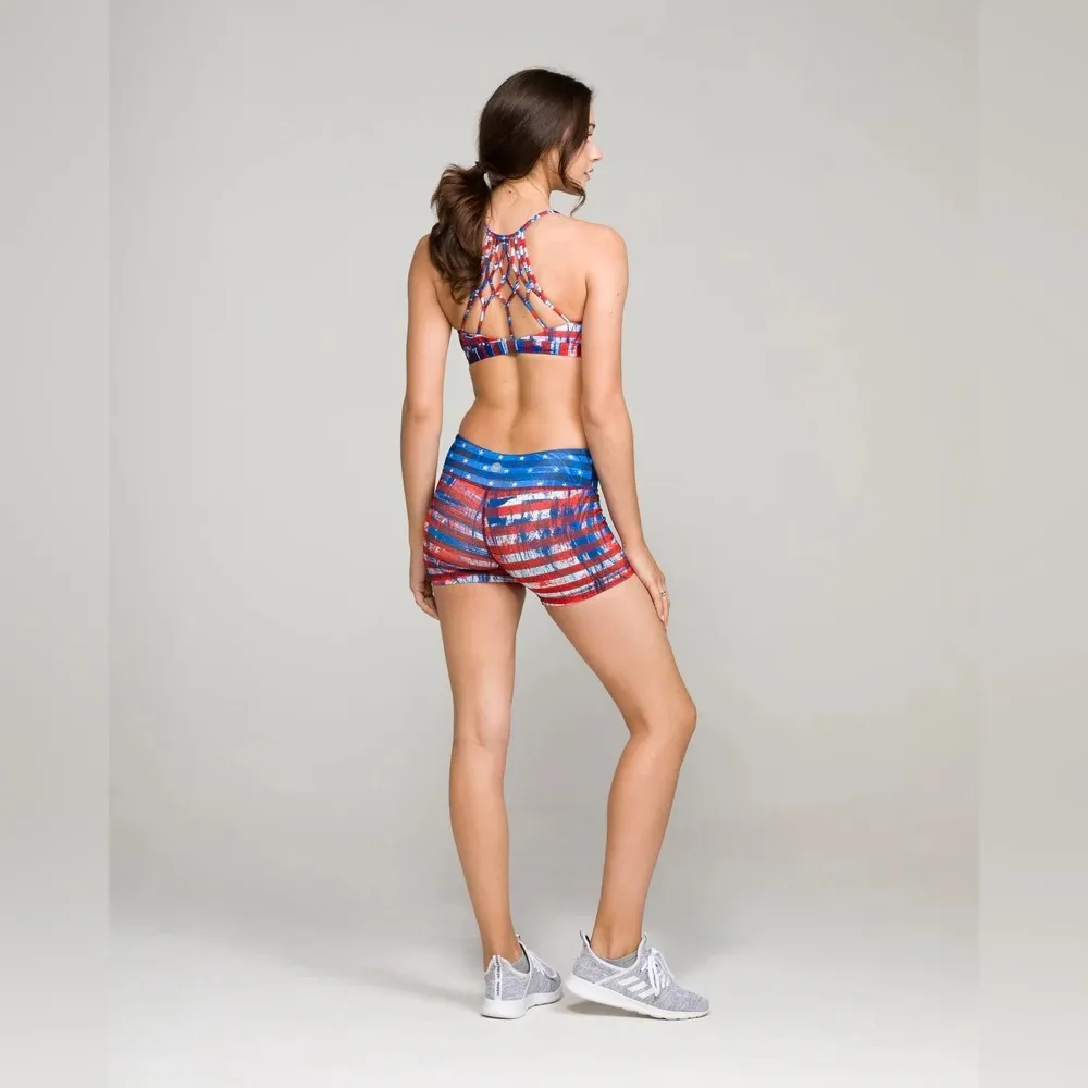 IAB MFG 8 med USA flag red white blue CrossFit workout training gym shorts​ - Image 16