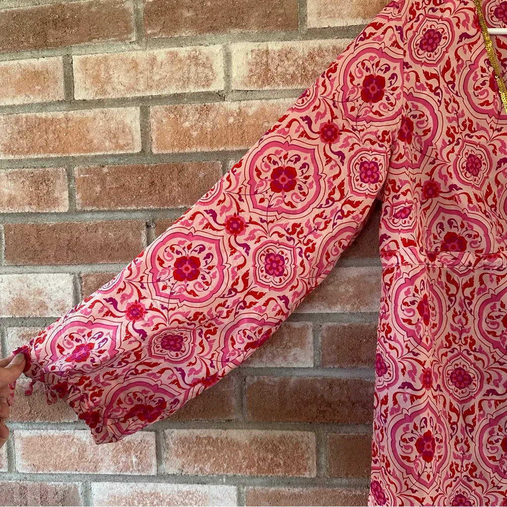 Victoria’s Secret Y2K Silk Swim Cover Up Tunic Dress Women’s Medium Large Pink - Image 4