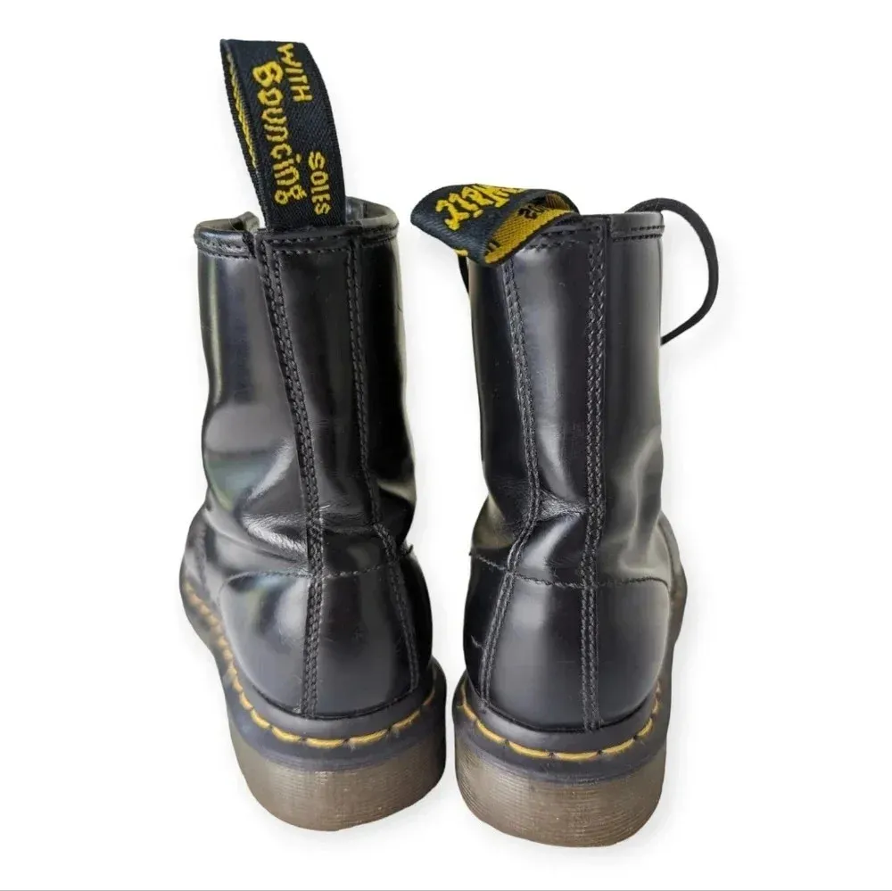 Doc Martens Black 1460 Size 6 Smooth Leather Lace Up Boots Grunge Punk - Image 5